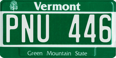 VT license plate PNU446