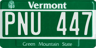 VT license plate PNU447