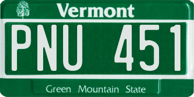VT license plate PNU451