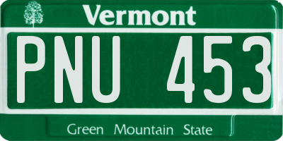 VT license plate PNU453