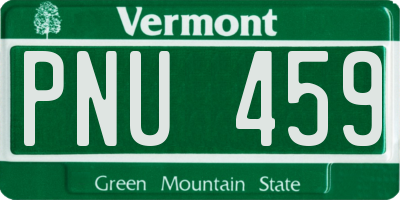 VT license plate PNU459