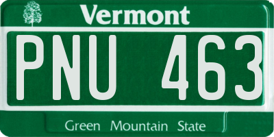 VT license plate PNU463