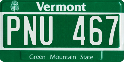 VT license plate PNU467