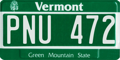 VT license plate PNU472