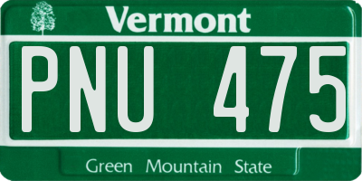 VT license plate PNU475