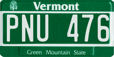 VT license plate PNU476
