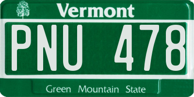 VT license plate PNU478