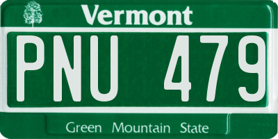 VT license plate PNU479