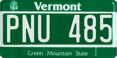 VT license plate PNU485