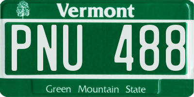 VT license plate PNU488