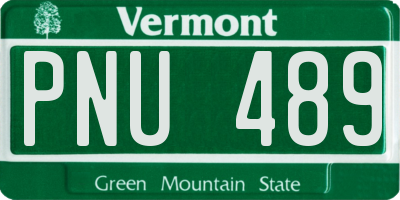VT license plate PNU489