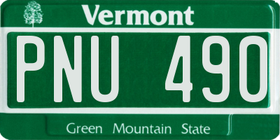 VT license plate PNU490