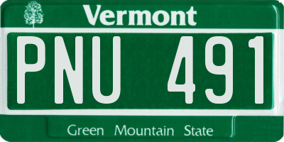 VT license plate PNU491
