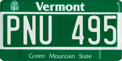 VT license plate PNU495