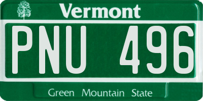 VT license plate PNU496