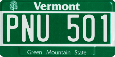 VT license plate PNU501