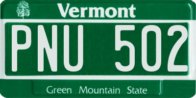 VT license plate PNU502