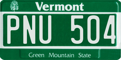 VT license plate PNU504