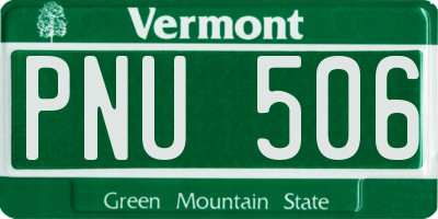 VT license plate PNU506
