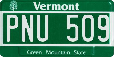 VT license plate PNU509