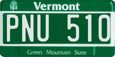 VT license plate PNU510