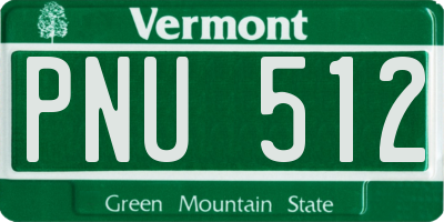 VT license plate PNU512