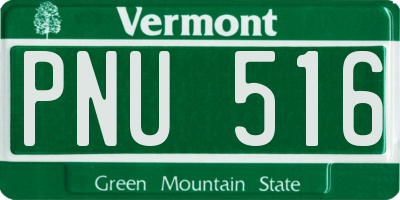 VT license plate PNU516