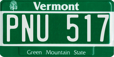 VT license plate PNU517