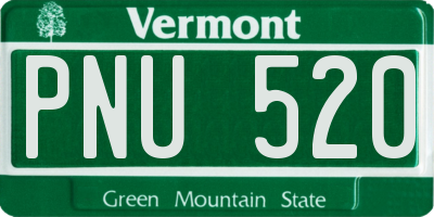 VT license plate PNU520