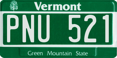 VT license plate PNU521