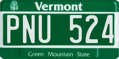 VT license plate PNU524