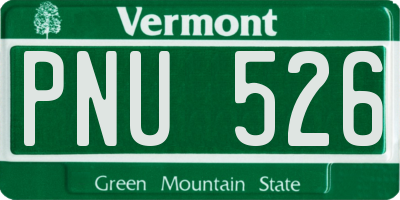 VT license plate PNU526