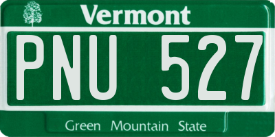 VT license plate PNU527