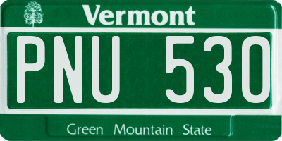 VT license plate PNU530