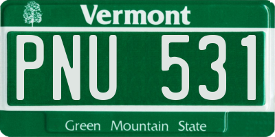 VT license plate PNU531