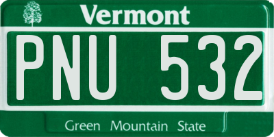 VT license plate PNU532