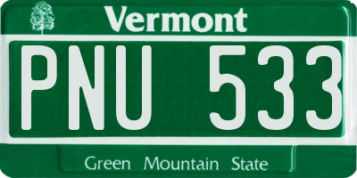 VT license plate PNU533