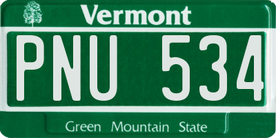 VT license plate PNU534