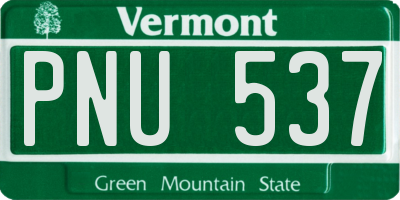 VT license plate PNU537