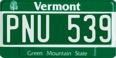 VT license plate PNU539