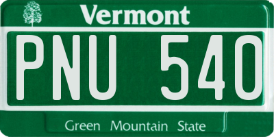 VT license plate PNU540
