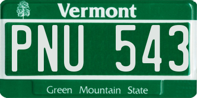 VT license plate PNU543