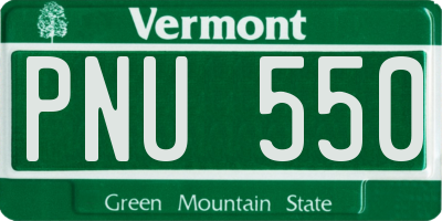 VT license plate PNU550