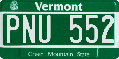 VT license plate PNU552