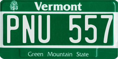 VT license plate PNU557