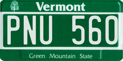 VT license plate PNU560