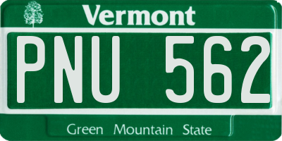 VT license plate PNU562