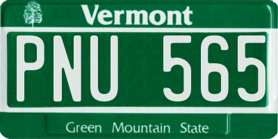 VT license plate PNU565