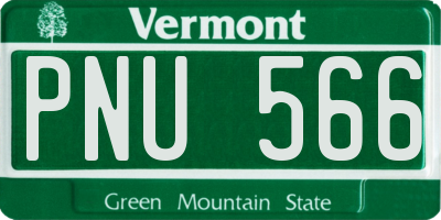 VT license plate PNU566