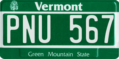 VT license plate PNU567